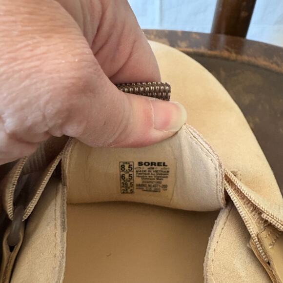 SOREL Women’s Viibe Clog Suede Leather Nova Sans Beige Tan Size 8.5 - Picture 5 of 7